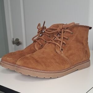 Girl's Tan Suede lined Ankle Boots